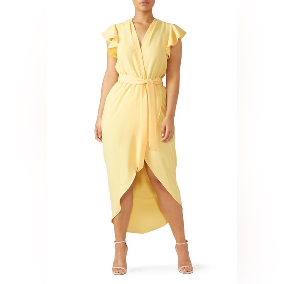 Amanda Uprichard Dresses & Skirts - Amanda Uprichard Yellow Asymmetrical Wrap Dress